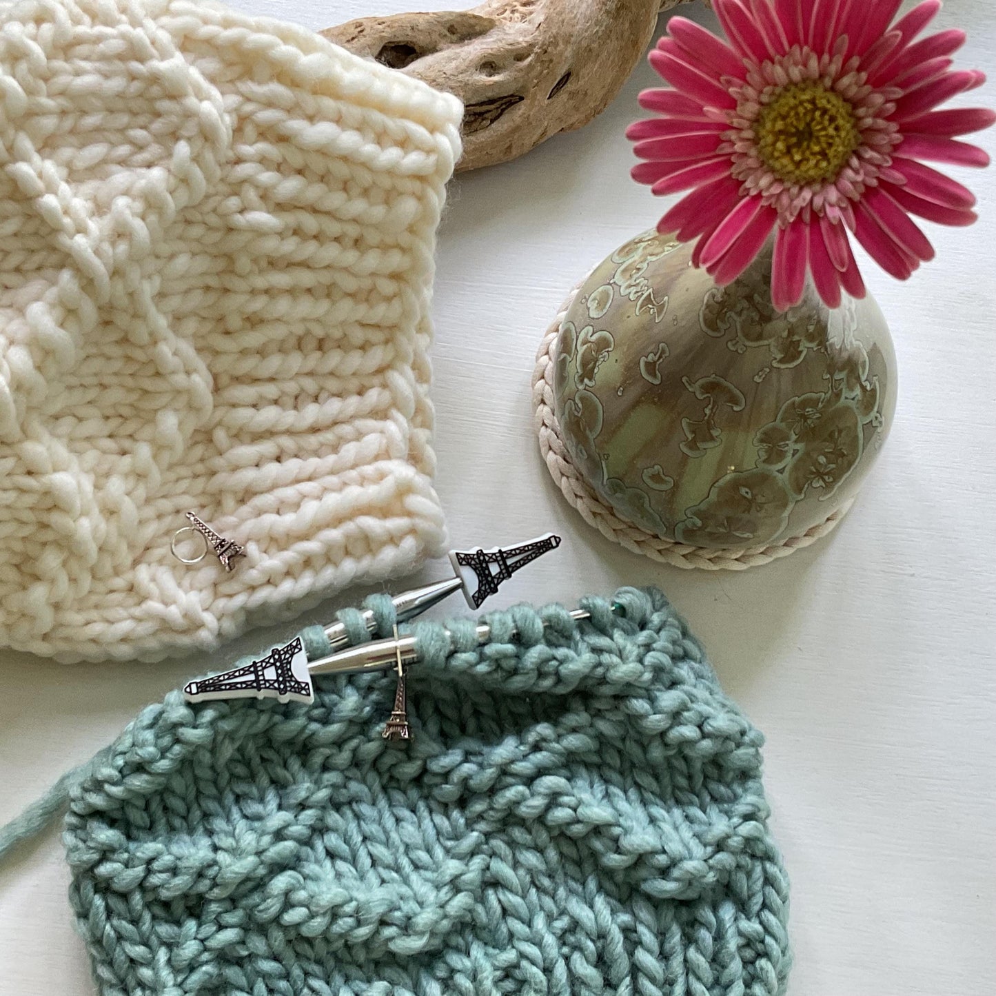 Knitting Stitch Stoppers, Eiffel Tower stitch stopper French landmark France + Fun Knits,