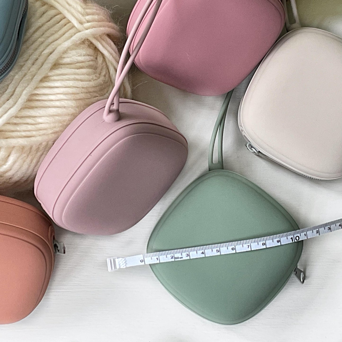Notions Pouch perfect for knitters or crocheters, Colorful Maker Supply Holders, 6 color options, Easily attaches to project bag,