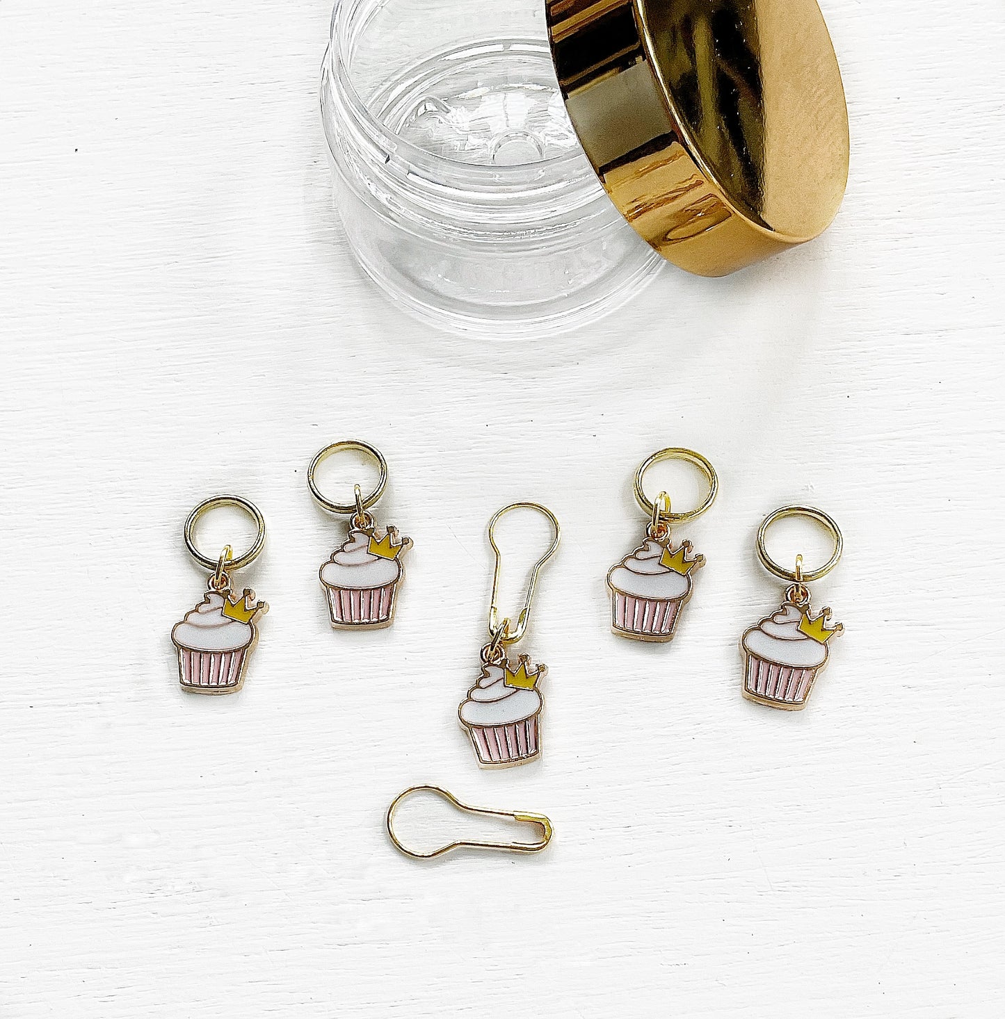 Cupcake Queen Knit + Crochet stitch marker set of 6