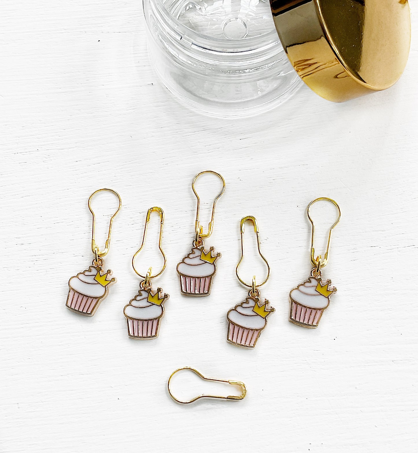 Cupcake Queen Knit + Crochet stitch marker set of 6