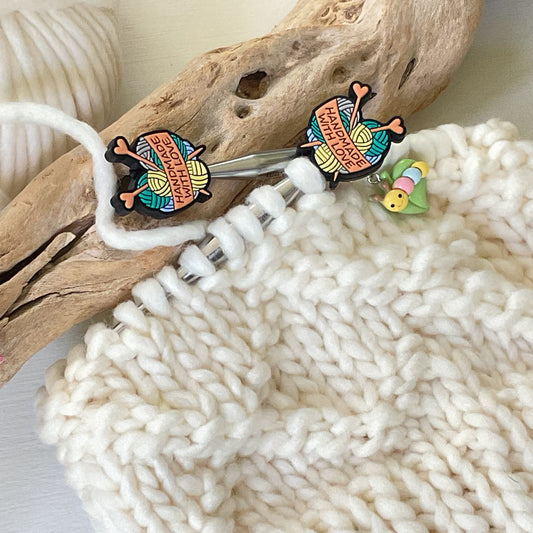 HANDMADE WITH LOVE, Knitting hearts Stitch Stoppers, Fun gift for Knitters or crocheters, keep stitches safe,